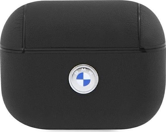 Изображение BMW Etui BMW BMAP2SSLBK Apple AirPods Pro 2 czarny/black Geniune Leather Silver Logo