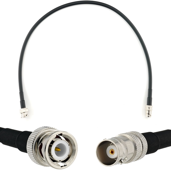 Picture of BNC Male to BNC Female 50cm Coaxial Cable — HF240 (LMR240 equivalent)