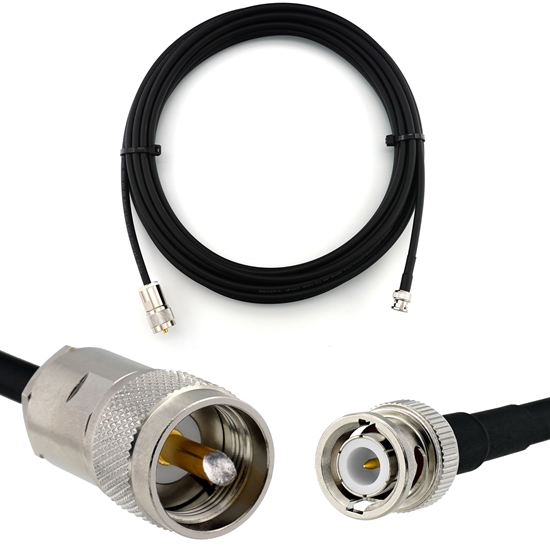 Picture of BNC Male to PL259 20m UHF Coaxial Cable — HF240 (LMR240 equivalent)