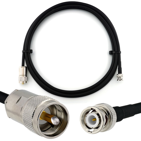 Picture of BNC Male to PL259 3m UHF Coaxial Cable — HF240 (LMR240 equivalent)