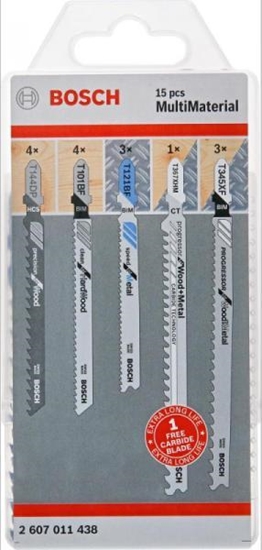 Picture of Bosch 2 607 011 438 jigsaw/scroll saw/reciprocating saw blade Jigsaw blade Carbide 15 pc(s)