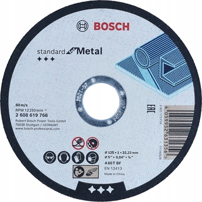 Изображение Bosch BOSCH TARCZA MET.125mm x 1,0mm x 22mm STANDARD FOR METAL