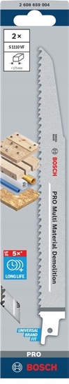Изображение BOSCH BRZESZCZOT DO PIY SZABLASTEJ PRO MULTI MATERIAL DEMOLITION S1110VF 1,6 x 22 x 225mm /2szt.