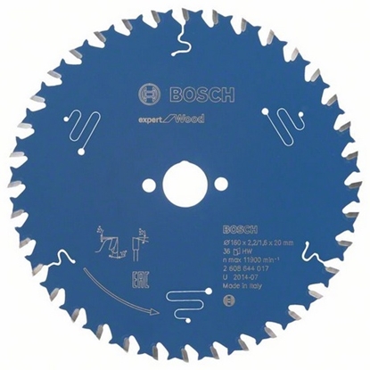Attēls no Griešanas disks Bosch Expert for Wood 2608644017; 160x20 mm; Z36