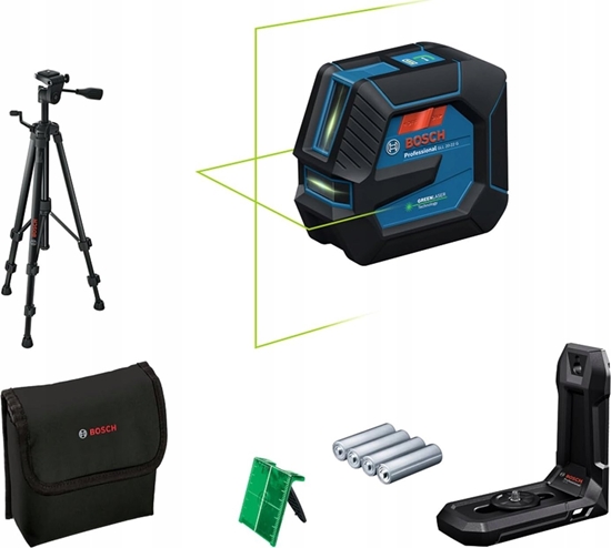 Изображение Bosch BOSCH. CROSS LASER GLL 20-22 G GREEN + HOLDER LB 10 + TRIPOD BT 150