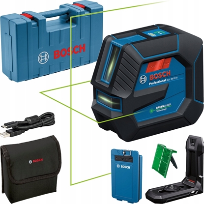 Picture of Bosch BOSCH.CROSS LASER GLL 20-22 G GREEN USB-C 1x BA 3.7V 3.0Ah XL + HOLDER LB 10 CASE