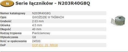Attēls no Bostitch BOSTITCH GWODZIE N55  2,03-40 R GAL8 Q () - aw_625751