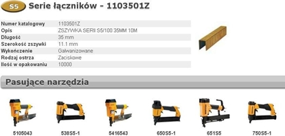 Attēls no Skavas Bostitch; 11,1x35 mm; S5/100; rūdītas