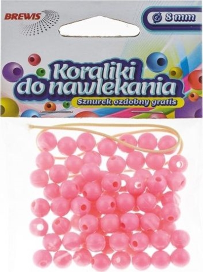 Изображение BREWIS Koraliki do nawlekania BREWIS 8mm K8-5 róowy Brewis