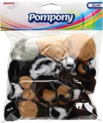 Изображение BREWIS Pompony POM16 zwierzta mix rozmiarów (10, 20, 30, 50 mm) 54szt