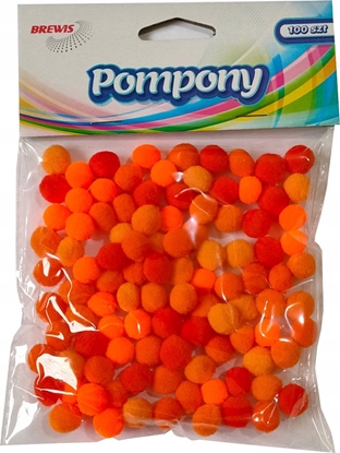 Изображение BREWIS Pompony POM32 1cm pomaraczowy odcienie 100szt