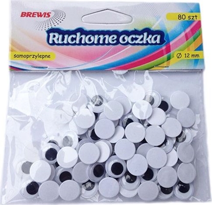 Attēls no BREWIS Ruchome oczka RO8 samoprzylepne 80szt 12mm Brewis
