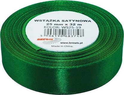 Изображение BREWIS Wstka satynowa 25mm 32m zielona 19