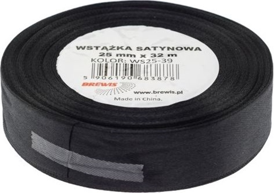 Picture of BREWIS Wstka satynowa BREWIS 25mm/32mm kolor 39 czarny Brewis