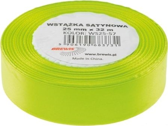 Picture of BREWIS Wstka satynowa BREWIS 25mm/32mm kolor 57 zielony neon Brewis