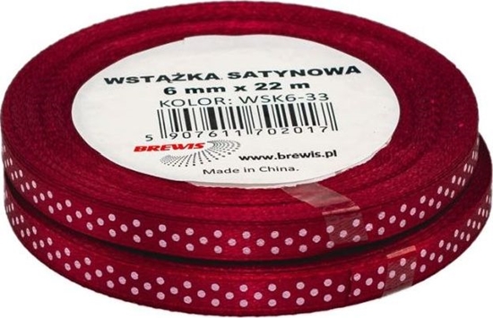 Picture of BREWIS Wstka satynowa BREWIS kropki 6mm WSK6-33 Brewis