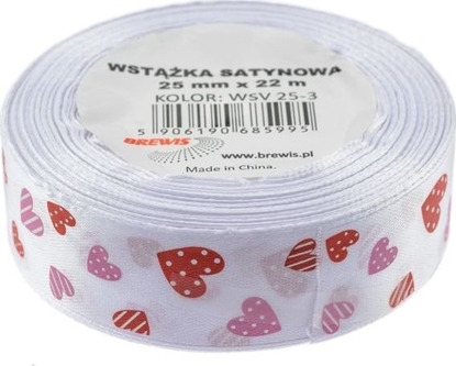 Picture of BREWIS Wstka satynowa serca 25mm kolor 3 Brewis