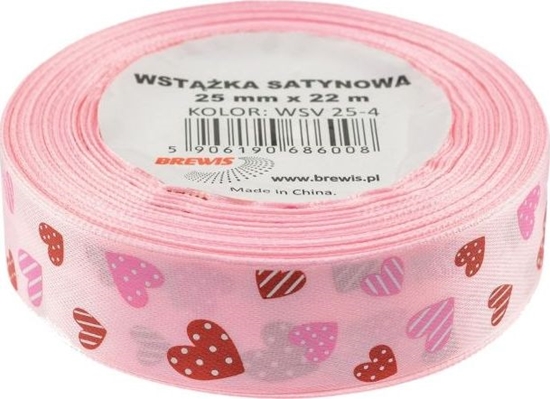 Picture of BREWIS Wstka satynowa serca 25mm kolor 4 Brewis