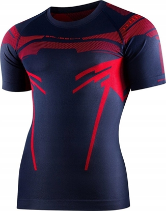 Attēls no Brubeck SS13700 Koszulka mska DRY z krótkim rkawem ciemnoniebieski/czerwony XXL