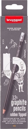 Picture of BRUYNZEEL SAKURA Bruynzeel Graphite pencil set | 12 HB graphite pencils with eraser tips