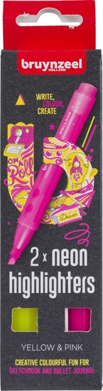 Picture of BRUYNZEEL SAKURA Bruynzeel Highlighter set | yellow and pink