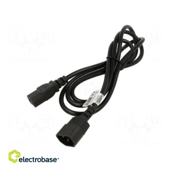 Изображение Cable | 3x1mm2 | IEC C14 male,IEC C15 female | PVC | 1.8m | black | 10A