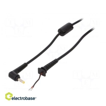Изображение Cable; wires,DC 4,0/1,7 plug; angled; 0.5mm2; black; 1.2m