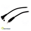 Изображение Cable; wires,DC 5,5/2,1 plug; angled; 1mm2; black; 1.5m; -20÷70°C