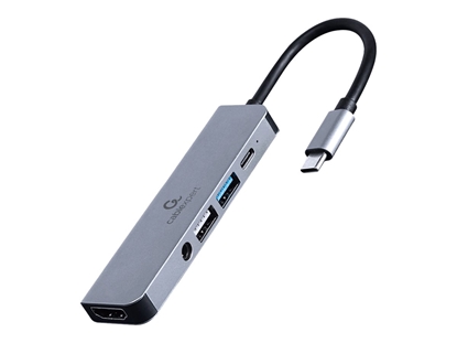 Attēls no Cablexpert A-CM-COMBO5-02 USB Type-C 5-in-1 multi-port adapter (Hub + HDMI + PD + stereo audio) |