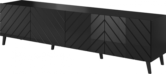 Picture of Cama Meble Szafka RTV ABETO 200x42x52 czarny/czarny poysk