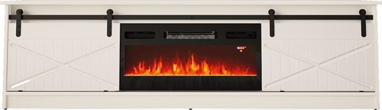 Picture of Cama Meble Szafka RTV GRANERO+kominek 200x56,7x35 biay/biay poysk