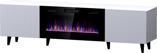 Picture of Cama Meble Szafka RTV PAFOS EF z kominkiem elektrycznym 180x42x49 biay mat