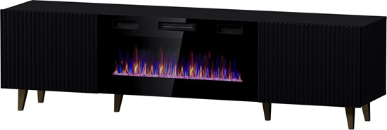 Picture of Cama Meble Szafka RTV PAFOS EF z kominkiem elektrycznym 180x42x49 czarny mat