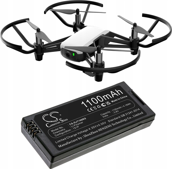 Picture of Cameron Sino Akumulator Typu T01 T-01 Do Drona Dji Tello / Cs-djt100rx 1100 Mah