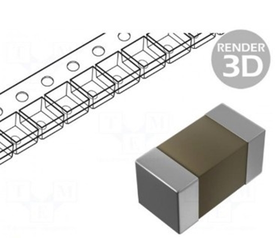 Picture of Capacitor: ceramic; MLCC; 0.1uF; 50V; X7R; ±10%; SMD; 0402