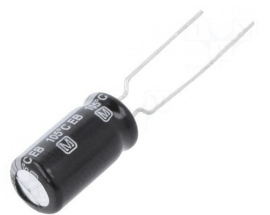 Изображение Capacitor: electrolytic; low impedance; THT; 100uF; 63VDC; ¨8x15mm