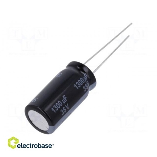 Изображение Capacitor: electrolytic; THT; 1300uF; 35VDC; ¨12.5x25mm; Pitch: 5mm