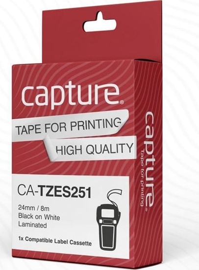 Изображение Capture 24mm x 8m Black on White Max