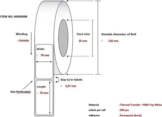Изображение Capture Label 76x76 - Core 25.
