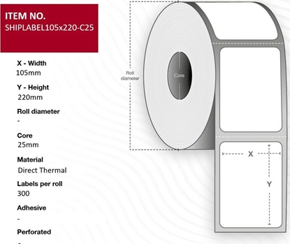 Picture of Capture Ship-label 105 x 220mm, Core
