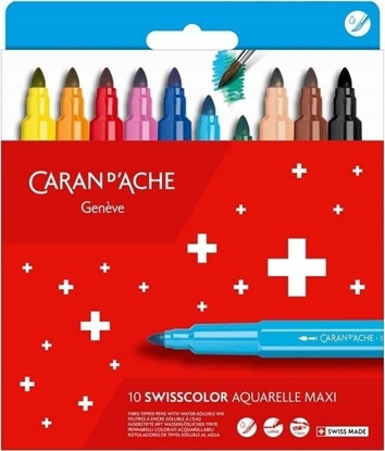 Picture of Caran d`Arche Flamastry akwarelowe CARAN D'ACHE Swisscolor Maxi, 10 szt., mix kolorów