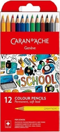 Picture of Caran d`Arche Kredki permanentne CARAN DACHE, 12 kolorów, School Line