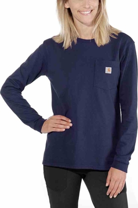 Изображение Carhartt Koszulka Carhartt WK126 Workwear Pocket L/S Navy
