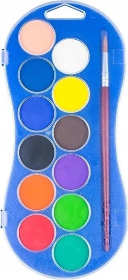 Picture of Carioca Vandfarve sæt m/pensel Ø30mm 12 farver ass.