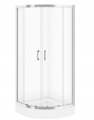 Picture of Cersanit (kabiny prysznicowe z brodzikiem) SET B161: Kabina BASIC póokrga - (80x185), z brodzikiem TAKO - (80x16) (S601-117)
