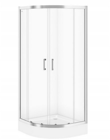 Picture of Cersanit (kabiny prysznicowe z brodzikiem) SET B161: Kabina BASIC póokrga - (80x185), z brodzikiem TAKO - (80x16) (S601-117)