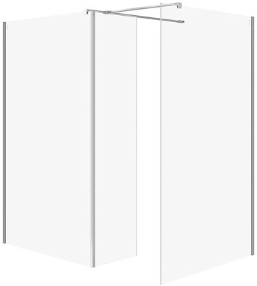 Изображение Cersanit (kabiny walk-in) SET B804: Kabina walk-in MILLE z ruchom ciank chrom 100x90x30x200 (S601-191)