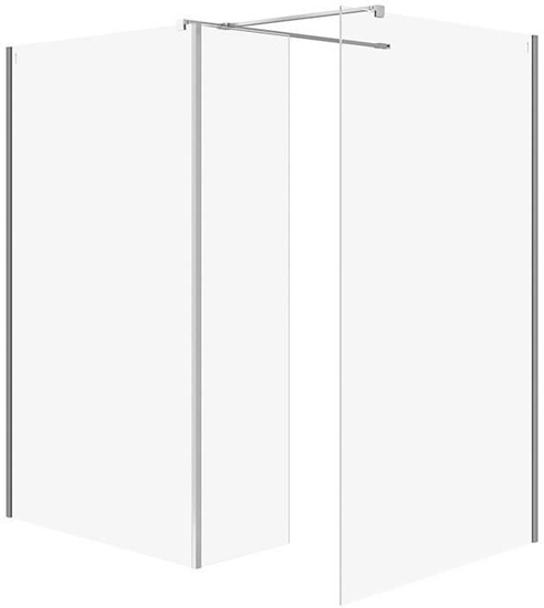 Изображение Cersanit (kabiny walk-in) SET B804: Kabina walk-in MILLE z ruchom ciank chrom 100x90x30x200 (S601-191)