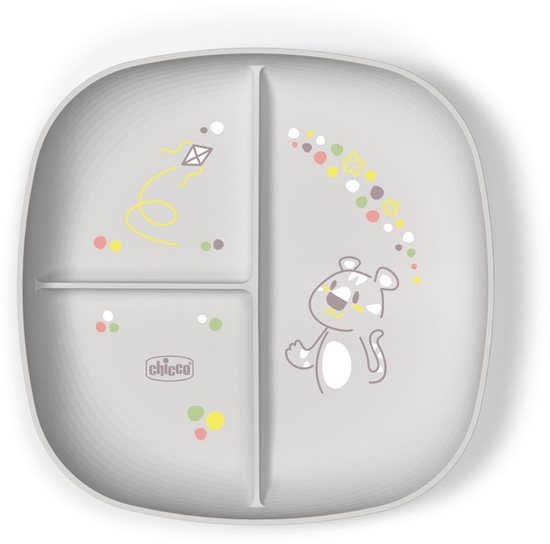 Picture of CHICCO-1600335-TALERZ 3-DZIELNY SZARY     18M+