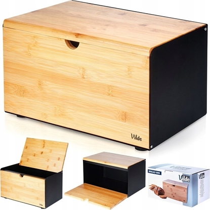 Attēls no Chlebak Vilde Chlebak Metalowy Drewniany z Podwójn Pokryw VILDE 35,5 x 22 x 20,5 cm